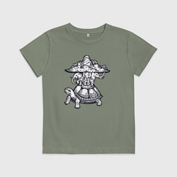 Детская футболка Слоны на черепахе