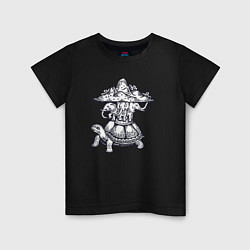 Детская футболка Слоны на черепахе