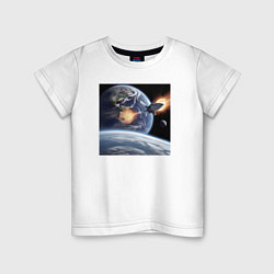 Детская футболка Ракета улетает на луну