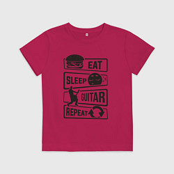 Детская футболка Eat sleep guitar repeat