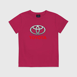 Футболка хлопковая детская Toyota sport auto brend, цвет: маджента