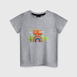 Детская футболка Пожарная машина едет по радуге