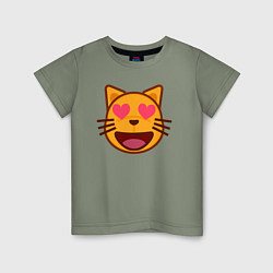 Детская футболка Оранжевый котик влюблён