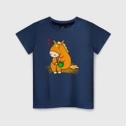 Детская футболка Лошадка ест морковку