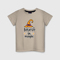 Детская футболка Believe in magic ведьмина шляпа хэллоуин