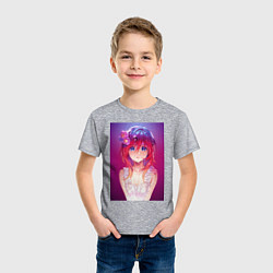 Футболка хлопковая детская Anime Girl refflex, цвет: меланж — фото 2