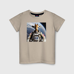 Детская футболка Жираф астронавт