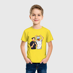Футболка хлопковая детская Сатору и Гето - Магическая битва, цвет: желтый — фото 2