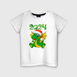 Футболка хлопковая детская Дракончик 20204, цвет: белый