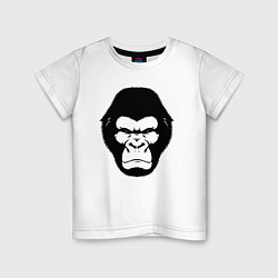 Детская футболка Голова гориллы гравюра