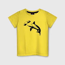 Детская футболка Рыба-молот трафарет