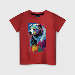 Футболка хлопковая детская Color bear - painting - neural network, цвет: красный