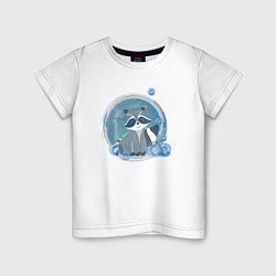 Детская футболка Енотик акварель
