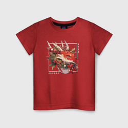 Детская футболка Christmas red dragon