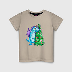 Детская футболка Дракон у елки 2024