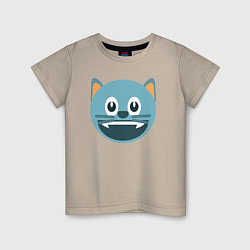 Детская футболка Голубой котик в восторге