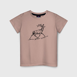 Детская футболка Олень бежит на гору