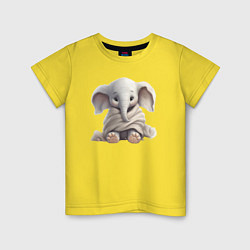Детская футболка Малыш слоненка в пледе
