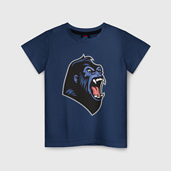 Футболка хлопковая детская Крик гориллы, цвет: тёмно-синий