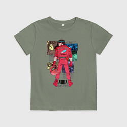 Футболка хлопковая детская Канеда из аниме акира, цвет: авокадо
