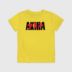 Футболка хлопковая детская Акира аниме из 1998, цвет: желтый