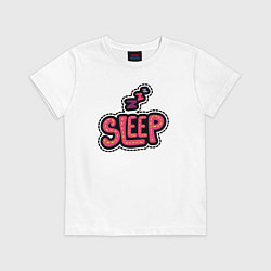 Футболка хлопковая детская Sleep, цвет: белый