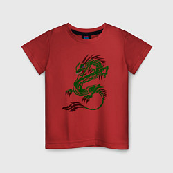 Детская футболка Символ года - зелёный дракон
