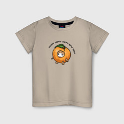 Детская футболка Счастливый котенок - мандарин