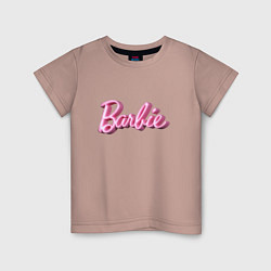Детская футболка Барби - объемными рукописными буквами