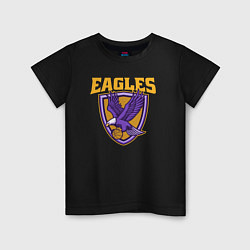 Футболка хлопковая детская Eagles basketball, цвет: черный