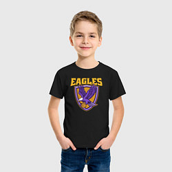 Футболка хлопковая детская Eagles basketball, цвет: черный — фото 2