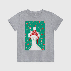 Детская футболка Лама - альпака в ушанке