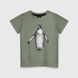 Детская футболка Пингвин штрихами