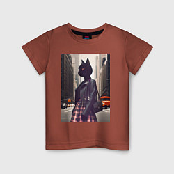 Детская футболка Cat fashionista - New York - ai art