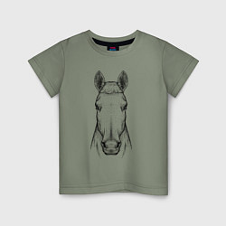 Детская футболка Голова лошади анфас