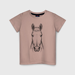 Детская футболка Голова лошади анфас