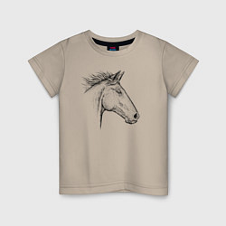 Детская футболка Голова лошади в профиль