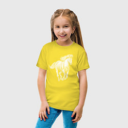 Футболка хлопковая детская Белая лошадь скачет, цвет: желтый — фото 2