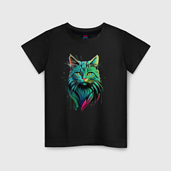 Детская футболка Неоновое граффити с котом