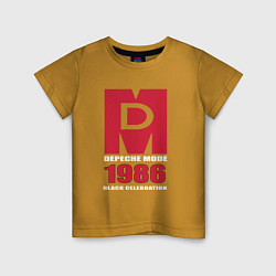 Футболка хлопковая детская Depeche Mode - Black Celebration album merch, цвет: горчичный