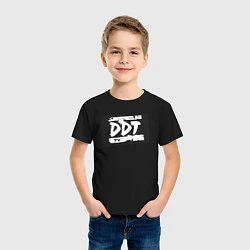 Футболка хлопковая детская ДДТ - логотип, цвет: черный — фото 2