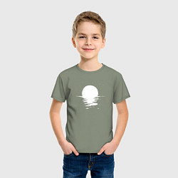 Футболка хлопковая детская Звёздная тропа к луне, цвет: авокадо — фото 2