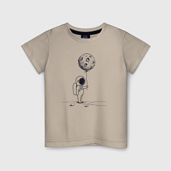 Детская футболка Космонавт с лунным шариком