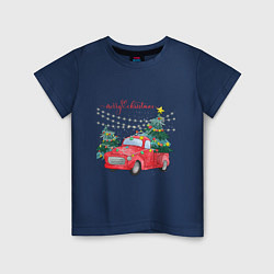 Детская футболка Красная машинка с елкой