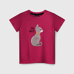Детская футболка Кошка сфинкс с надписью