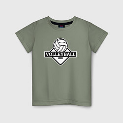 Футболка хлопковая детская Volleyball club, цвет: авокадо