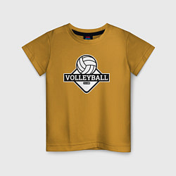 Футболка хлопковая детская Volleyball club, цвет: горчичный