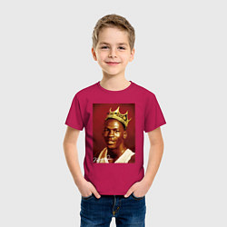 Футболка хлопковая детская Jordan king, цвет: маджента — фото 2