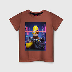Детская футболка Cyber Homer Simpson - ai art