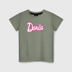 Детская футболка Дарья в стиле Барби - объемный шрифт